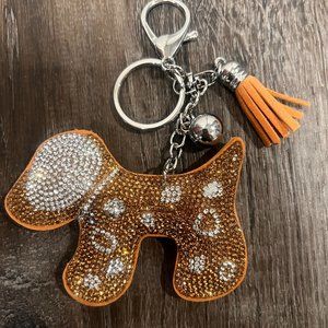 Bling Dog Keychain with Tassel